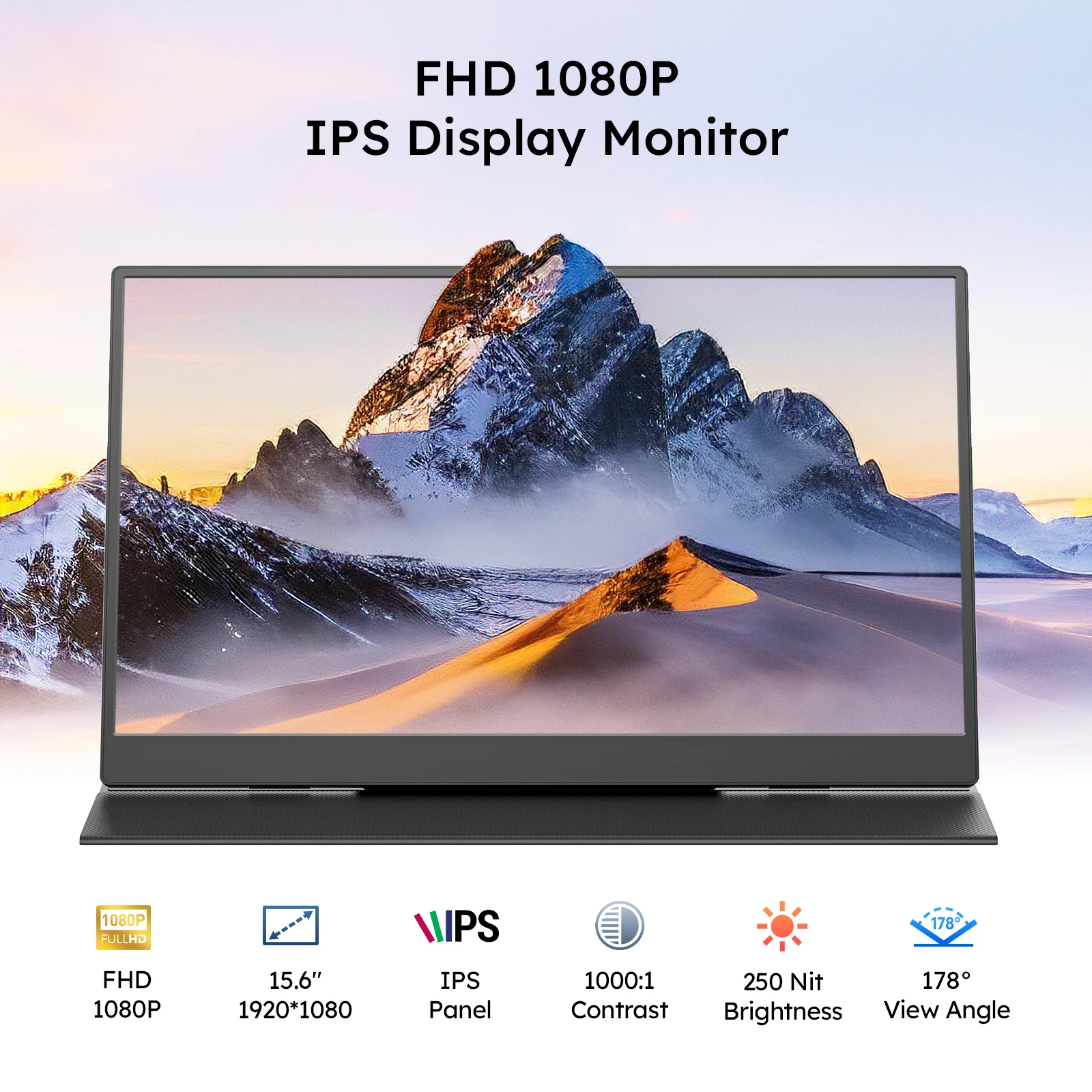 Dopesplay 15.6인치 노트북용 휴대용 모니터(케이스 포함) 1080P IPS 스크린 확장기 스위치 게임 플러그 앤 플레이(Mac Chrome Travel용)