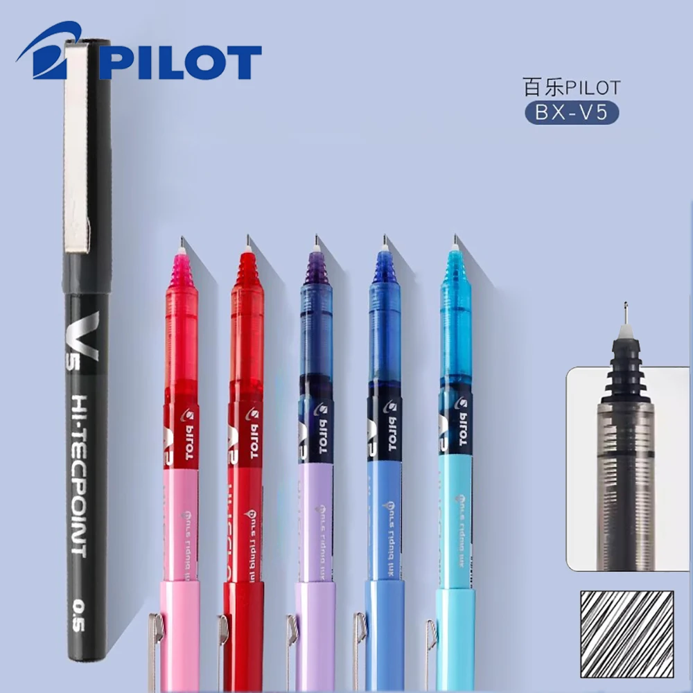 12 Pcs Japanese Pilot Gel Pen Bx-v5 Straight Liquid Syringe Pen 0.5 Mm 12  Colors To Choose From, Smooth Writing Stationery Gel Pens AliExpress