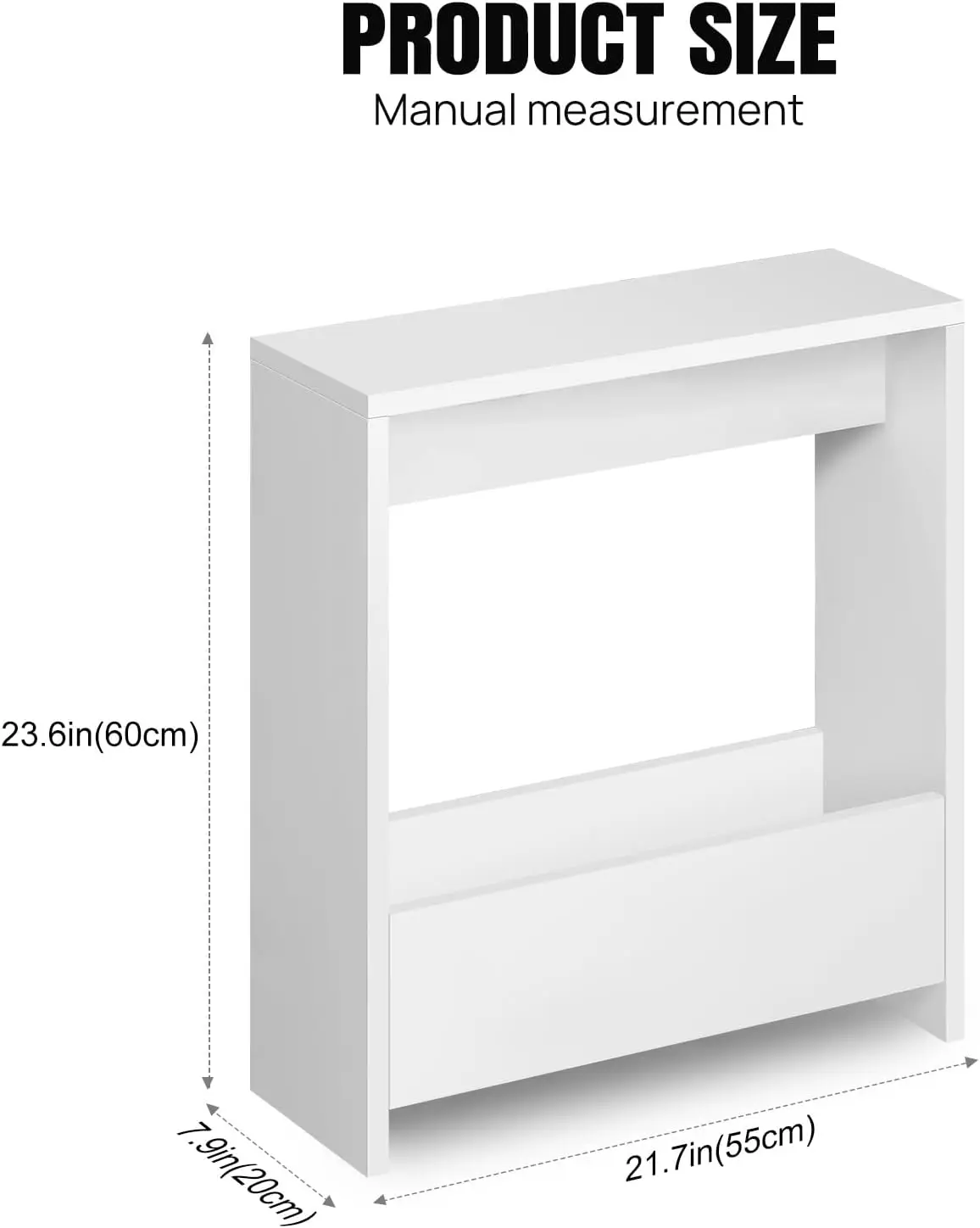 Narrow Side Table Space Saving with Storage Shelf Slim Bedside Table Sofa End Table Coffee Table for Living Room, Bedroom,Office