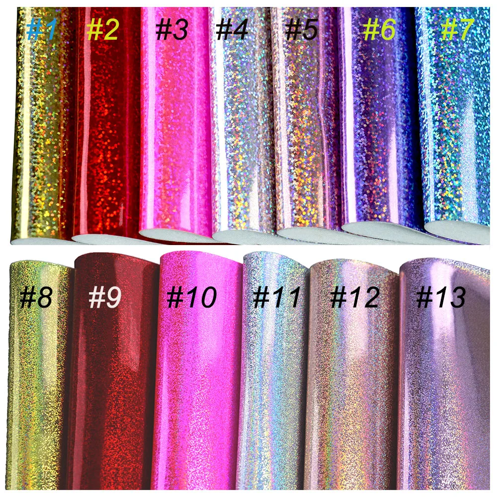 Leather Fabric Iridescent Holographic Faux Synthtic For Earring Bowes Handbags Wedding Decoration