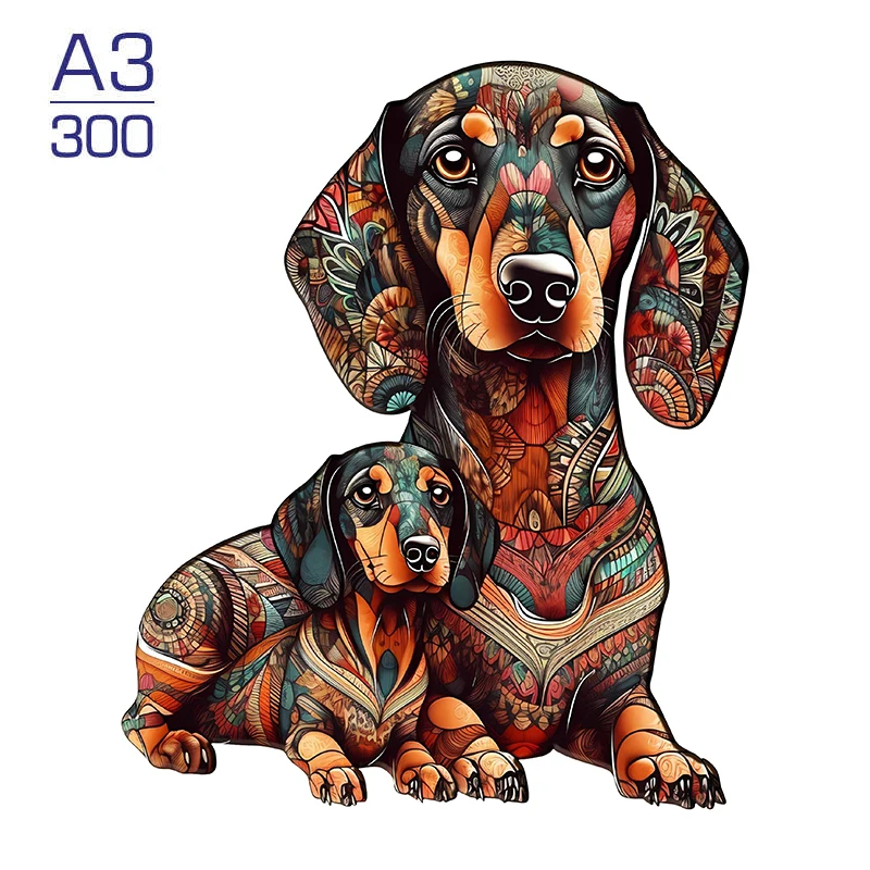 3D Puppy Wooden Jigsaw Puzzle - Premium Animal Puzzle Gift in Boutique Box