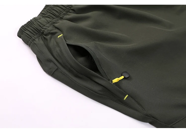 Men's Quick Dry Hiking Shorts Lightweight Outdoor Active Travelling Elastic Waist Casual Medium Length with Zipper Pockets