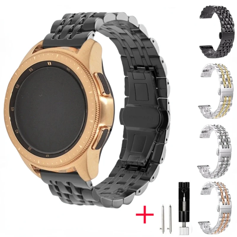 

Металлический ремешок для Samsung Galaxy Watch 46 мм 42 мм Gear S3, браслет из нержавеющей стали для Huawei Watch 46 мм 42 мм, 20 мм 22 мм