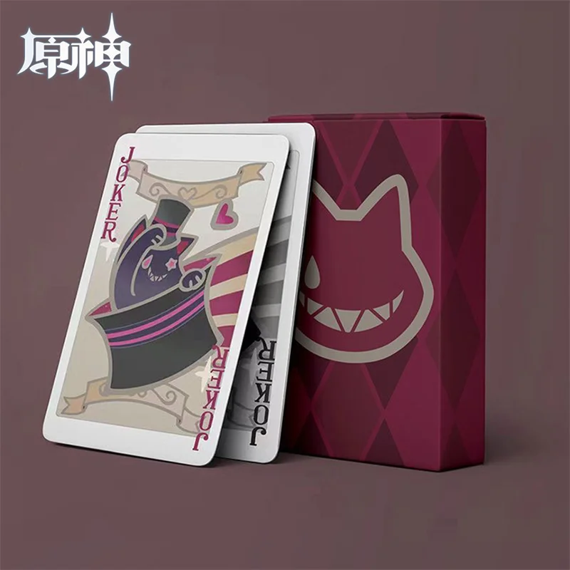 

Game Genshin Impact Lyney Lynette Poker Cards Toy Magician Hat Cat Cosplay Props Playing Cards