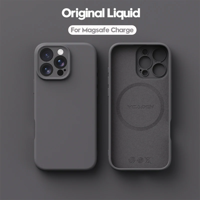 Luxury Liquid Soft Silicone Magnetic Case with MagSafe Wireless Charging Compatibility
