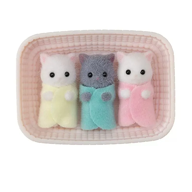 

Sylvanian Families Dollhouse Furry Animal Persian Cat Triplets 3pcs Set Baby Figures New in Box 5458