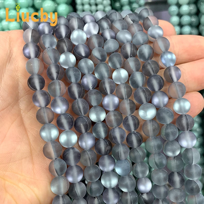 

DIY Accessories headwear anklet Natural Stone matte grey Crystal Handmade Smooth Beads for Jewelry Making 15" Strand 6/8/10/12MM