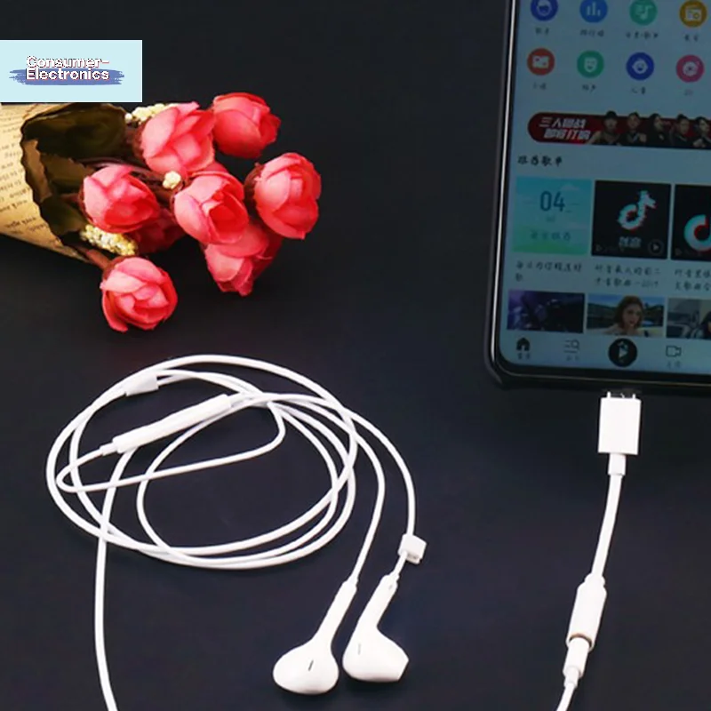 【타입 C - 3.5mm 잭 이어폰 오디오 어댑터 Aux 케이블 USBC 남성용 - 3.5 여성용 오디오 Aux 컨버터 충전기 케이블】