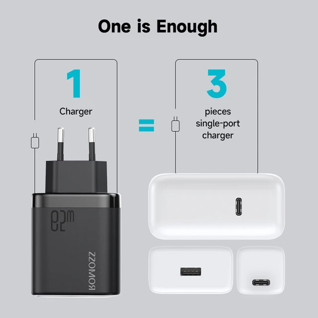 chargeur USB type-c 65W rapide, QC 3.0 PD 3.0, pour ordinateur portable