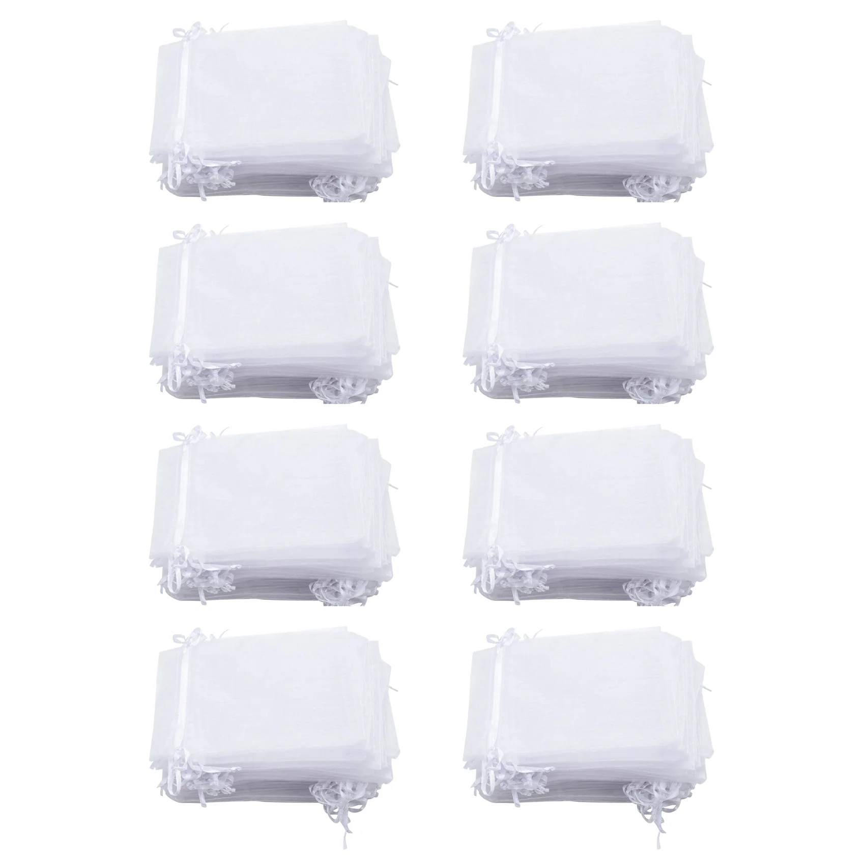 

400 Pieces 4 By 6 Inch Organza Gift Bags Drawstring Jewelry Pouches Wedding Party Favor Bags (White)