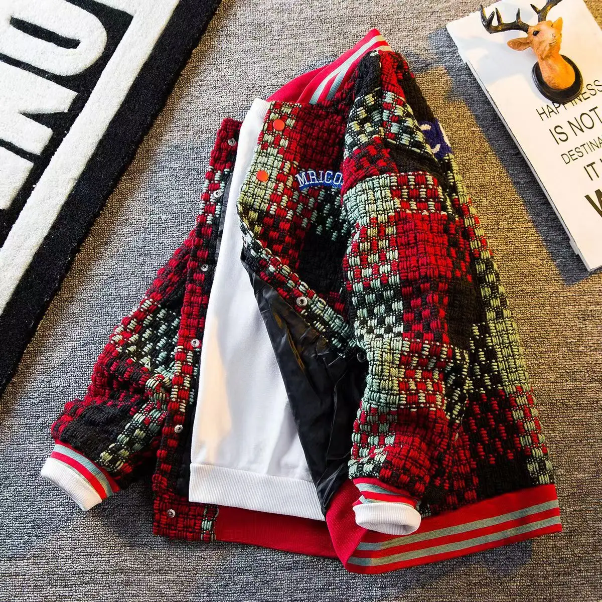 가을 겨울 신사복 카디건 싱글 브레스트 패션 니트 스웨터 스티치 Colorblock O 칼라 코트 Swearter Jackets