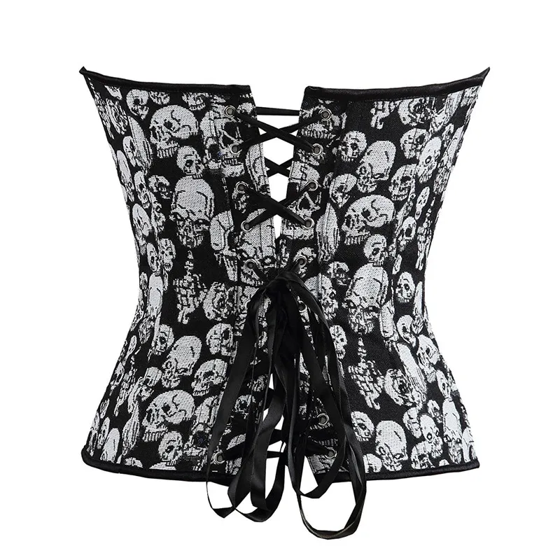 Corset Bustier Top Bustiers & Corsets skull lingerie plus size burlesque costumes vintage style Sexy corset overbust plus size black 6XL