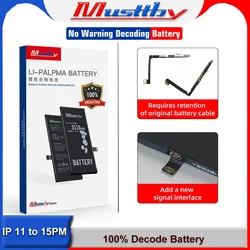 100% Capacity No BMS Soldering Battery For iPhone 11 12 13 14 Pro Max Phone Batteria No Need Programmer Non Pop-up Message