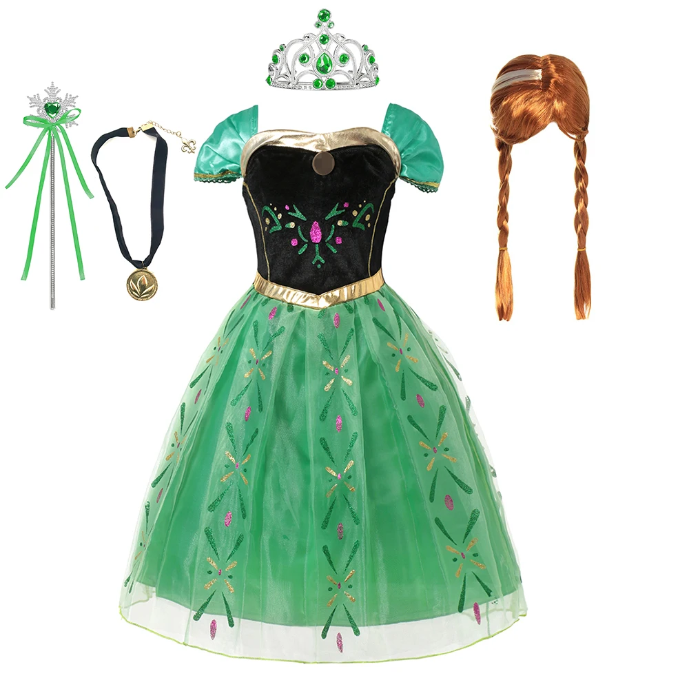 thumbnail image 5 of Disfraz de princesa de Disney para niña, vestido de Frozen, Elsa, Anna, disfraz de carnaval, Vestidos de fiesta de cumpleaños, traje de verano para niños, 5 of 5
