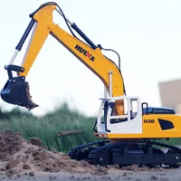 Huina 1:24 1516 RC Cars 2.4G Six-Way Remote Control Excavator Simulation Engineering Vehicle Exquisite Souvenir Boy Children Toy 1