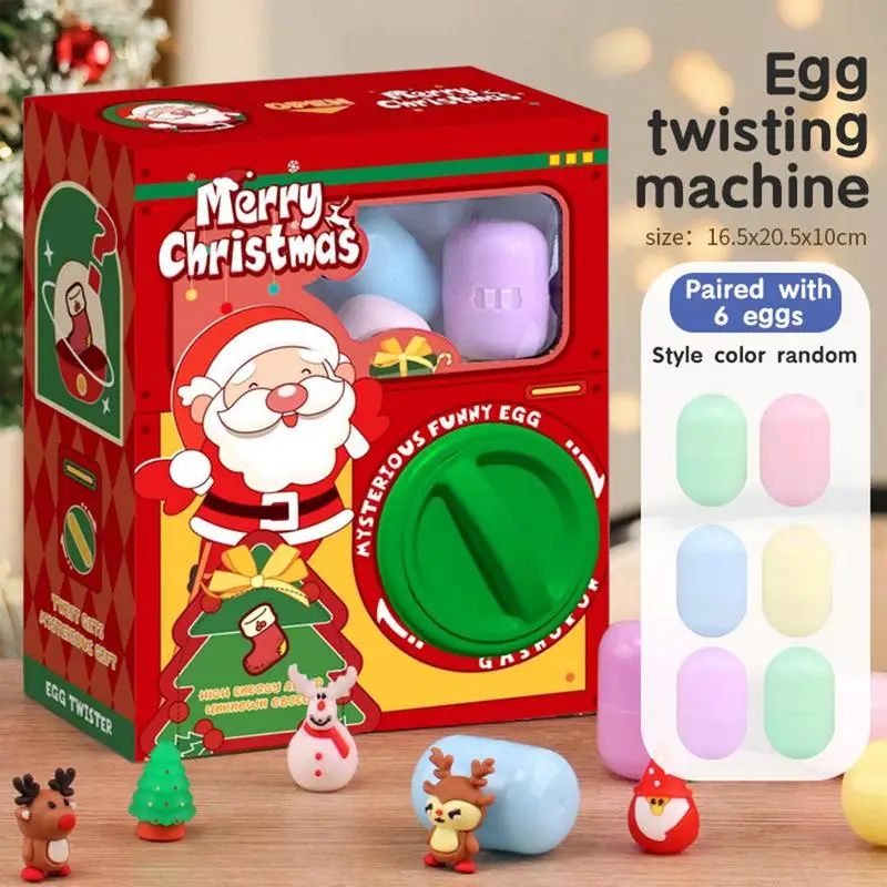 Mini Macchina Automatica Per Gumball Christmas Chick Egg Twister Toys Catchers Bambini Christmas Surprise Gumball Machine Gift
