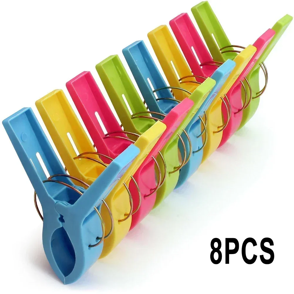 4/8/12Pcs Clothespins Beach Towel Clips Plastic Quilt For Laundry Sunbed Lounger Clothes Pegs Beach Towel 2