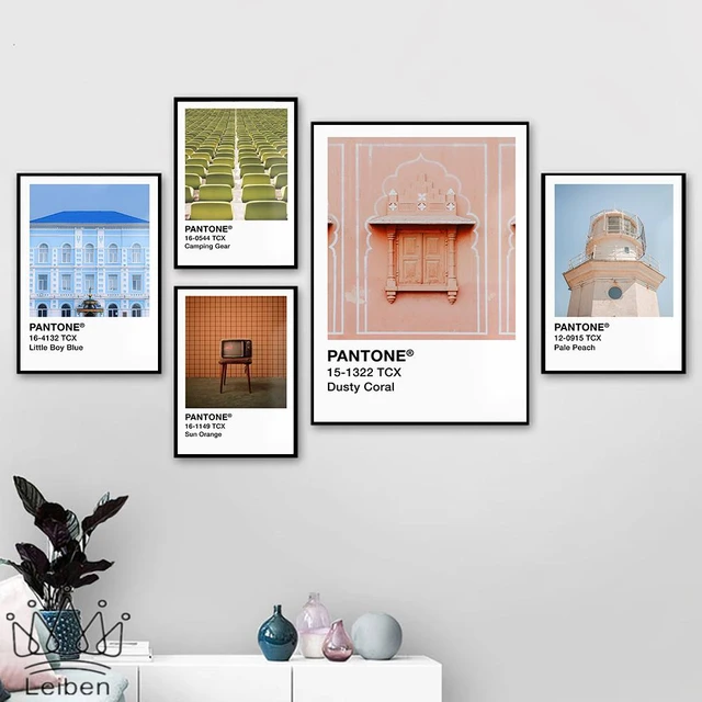 Pantone postcards wall  Postcard wall, Showroom interior design