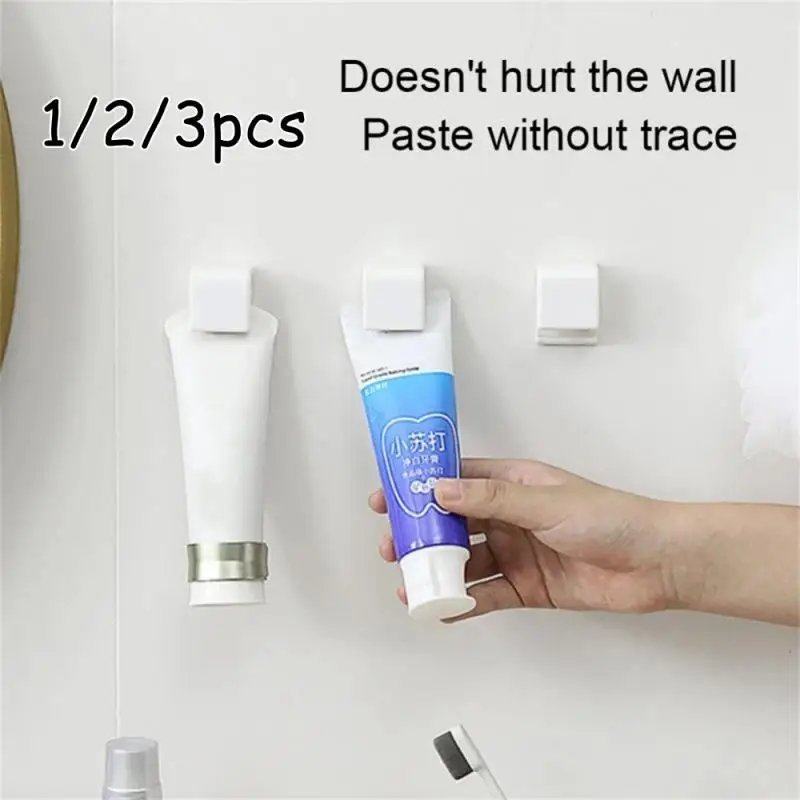 Punch-free Toothbrush Holder Wall-mounted Toothpaste Holder Storage Rack Holders 1/2/3pcs Bath Organizer Bathroom Accessories