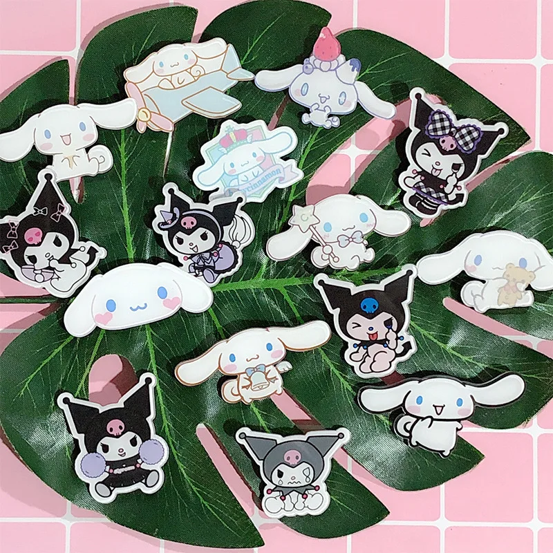 

5 Pcs Cute Sanrio Brooch Cartoon Kuromi Cinnamoroll Badge Men's and Women's Clothing Bags Accessory Pendant Enamel Pins Friends