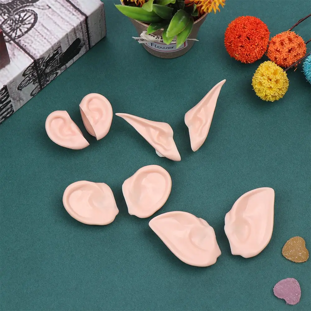 1 Paar Puppe 1/6 Elf und menschliches Plastik ohr weiß natürliche Bräune dunkle und super dunkle Haut für 30cm Blyth Puppe DIY Zubehör Geschenk – Detail 5