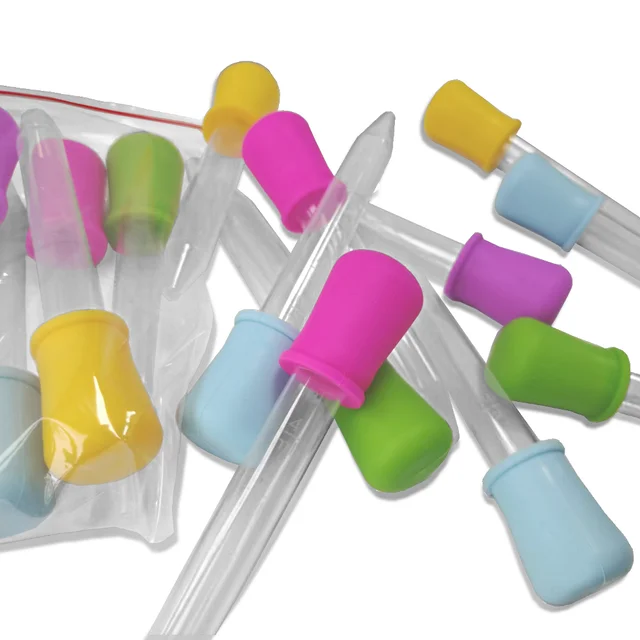 5Db/Set 5 Ml Kis Szilikon Műanyag Pipetta Csepp Tápláló Gyógyszer Folyékony Szem Fül Iskolai Laboratóriumi Kísérlet Kiegészítés