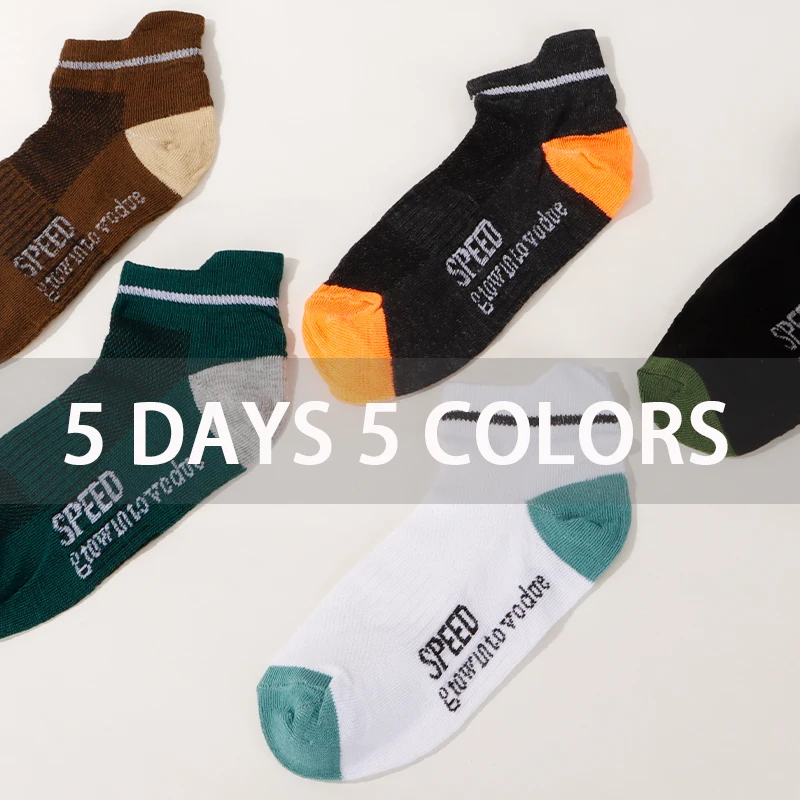 GYMIGO 10 Pairs Men Short Socks Mesh Breathable Casual Socks Summer Thin Sports Socks Absorb Sweat Men Gym Ankle Socks Set