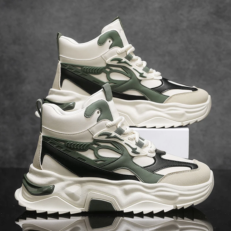 Herren High Top Ankle Boots Für Komfort Mode Sneaker Freizeitschuhe_voghion.com