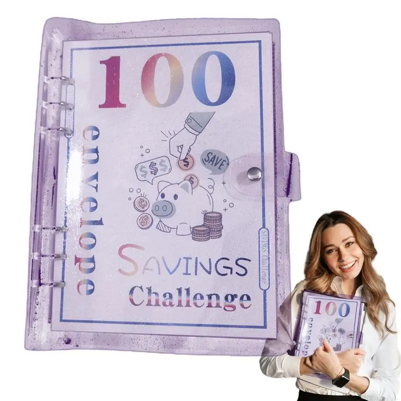 

100 Envelope Challenge Binder Money Saving Binder Budget Binder Challenge Binder Saving Book Money Challenge Binder Savings