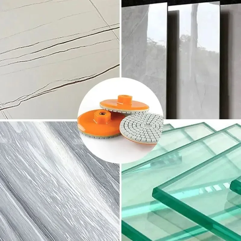 1pcs 80mm Ceramic Tile Polishing Disc - for Angle Grinder, Dry Cutting, Chamfering & Edge Grinding on Marble, Quartz Stone