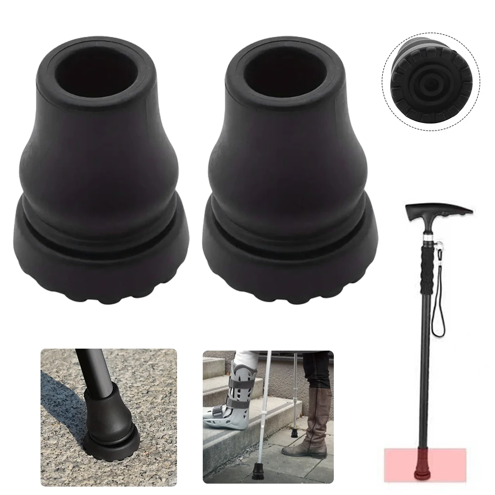 10-2PCS 16-22mm Rubber Trekking Pole Cap Non-Slip Walking Stick Crutch Cane Bottom Pads Cover Protector Climbing Hiking Pole Tip 5