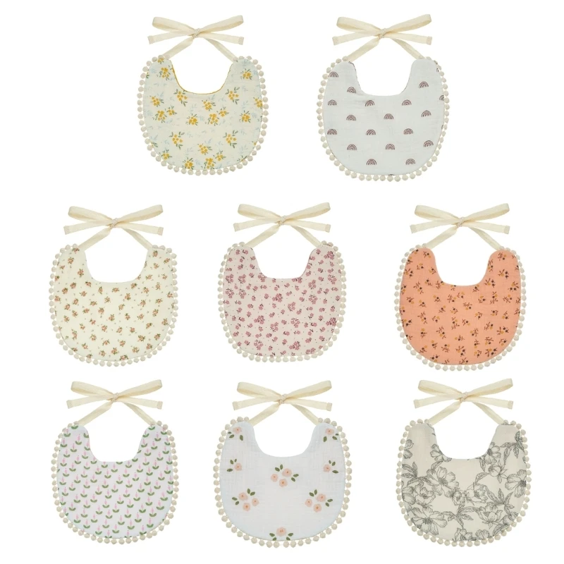 

Baby Bibs with Floral Pattern Baby Bandana Drool Bibs Cotton for Unisex Boy Girl