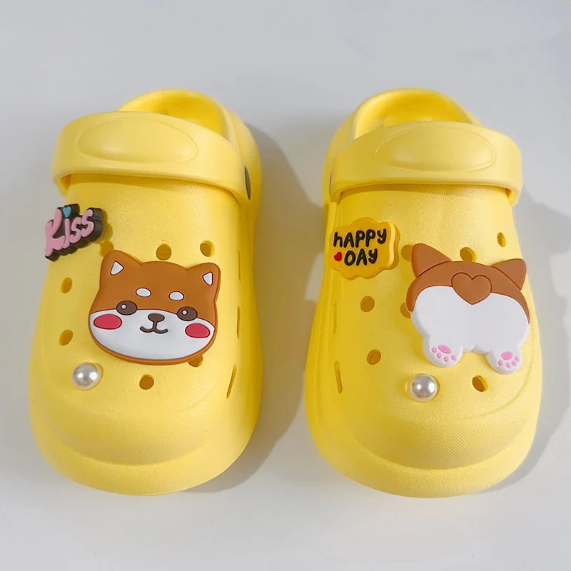 

Cute PVC Cartoon Animal Corgi Dog Shoes Charms Packs For Shoe Accessories Decorations Funny Kiss Letter Kids Vintage Jewelry New