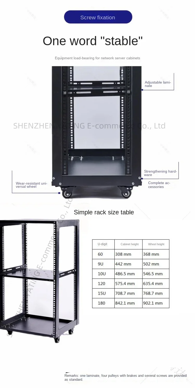 NEW Simple Open Cabinet Mobile Audio Amplifier Aviation Case Support Rack