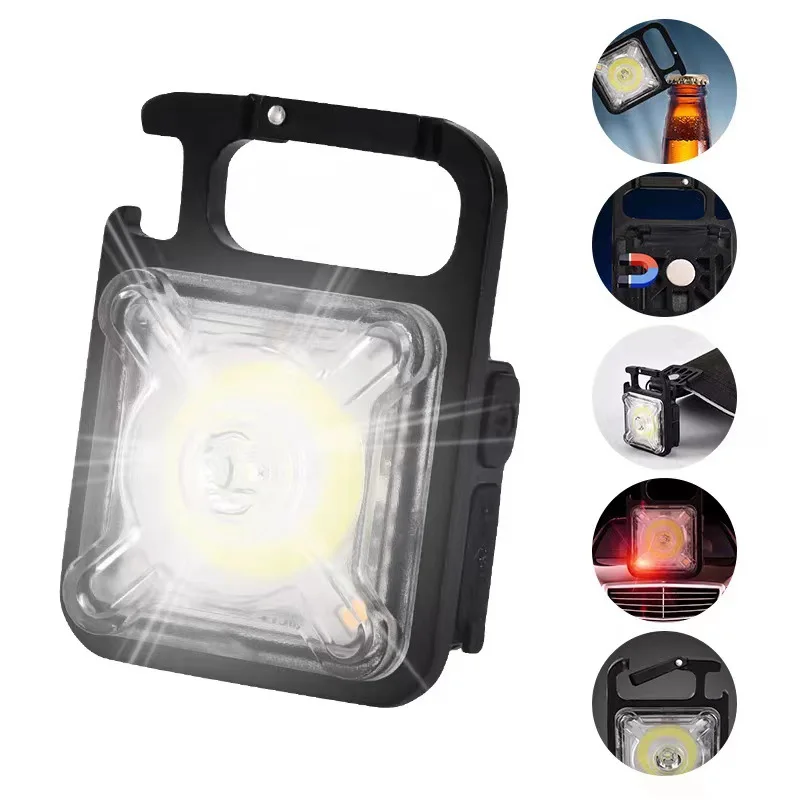 

Mini LED Flashlight Keychain USB Rechargeable Work Flashlights Hat Clip Lamp 11 Modes Portable LED Headlight Camping Lantern