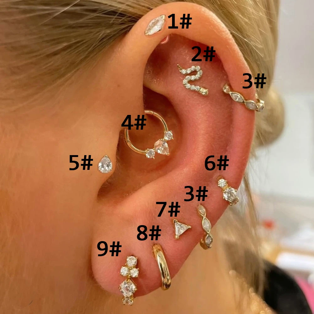 Cartilage Piercing Inspiration: High Helix, Helix, Daith, Tragus, Stacked  Lobe and Lobes | Earings piercings, Ear jewelry, Cute ear piercings