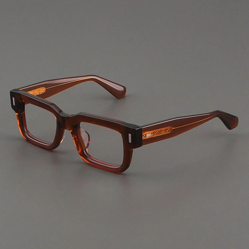 

Vintage Thick Wide Edged Acetate Square Eyewear frame for Men Designer brand Optical reading Women's Prescription glasses