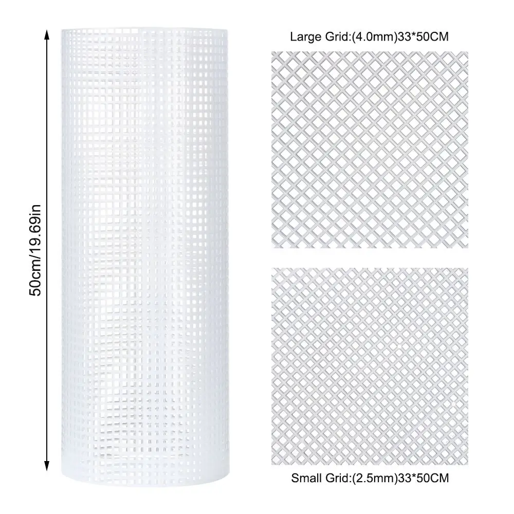 Description Picture 4 of itemPlastic Mesh Cloth Bag Rug Thread Hook Craft Supplies DIY Handcraft Latch Hook Accessory Hook Crafts Durable Grid About 33*50CM