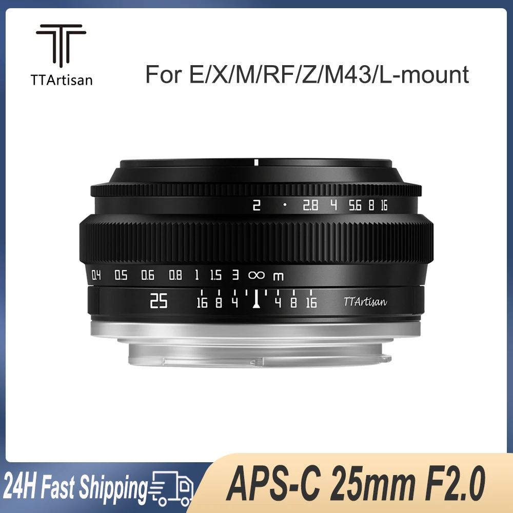 Ttartisan 25Mm F2.0 Aps-C Mf Obiettivo Telecamera Ritratto Per Sony A6000 A7Iii A7S Fuji X-A1 Canon M1 Nikon Z6 Sigma Fpl Leica T
