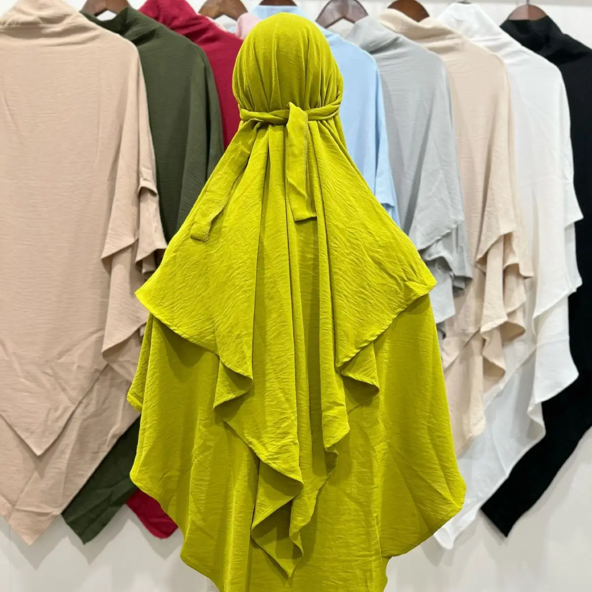 Scarf for Muslim Woman Double Plain Islamic Hijab with Chin Part Quality Shawls Scarves Hot Sell Headscarf Ramadan Pray Hats