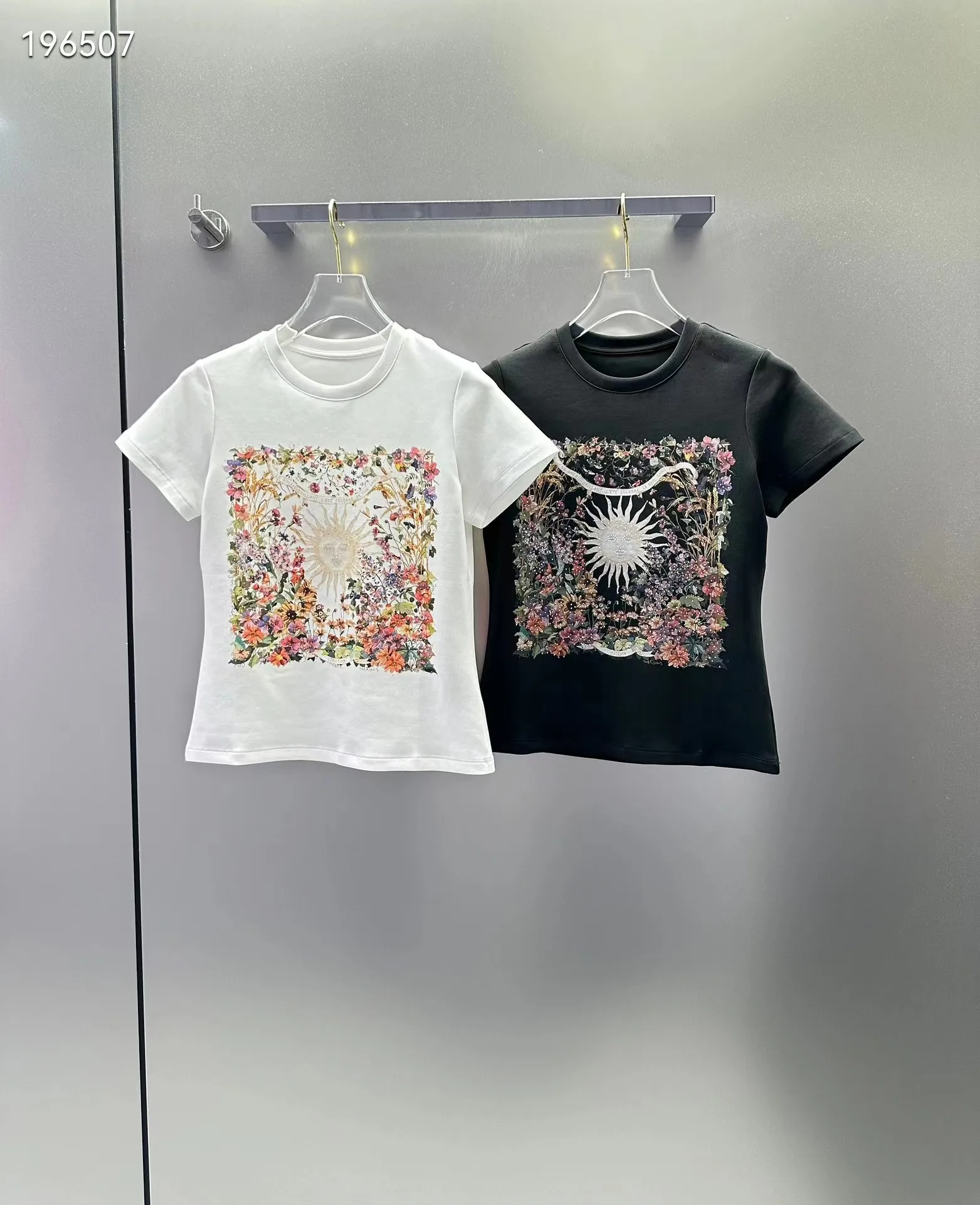 

qs0347 Fashion women Tops & Tees 2024 Runway Luxury European Design party style T-Shirts Women's Clothing