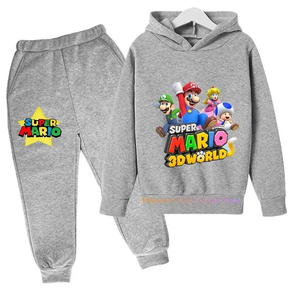 Ropa para niños, juego de Super Mario Bros, sudaderas con capucha