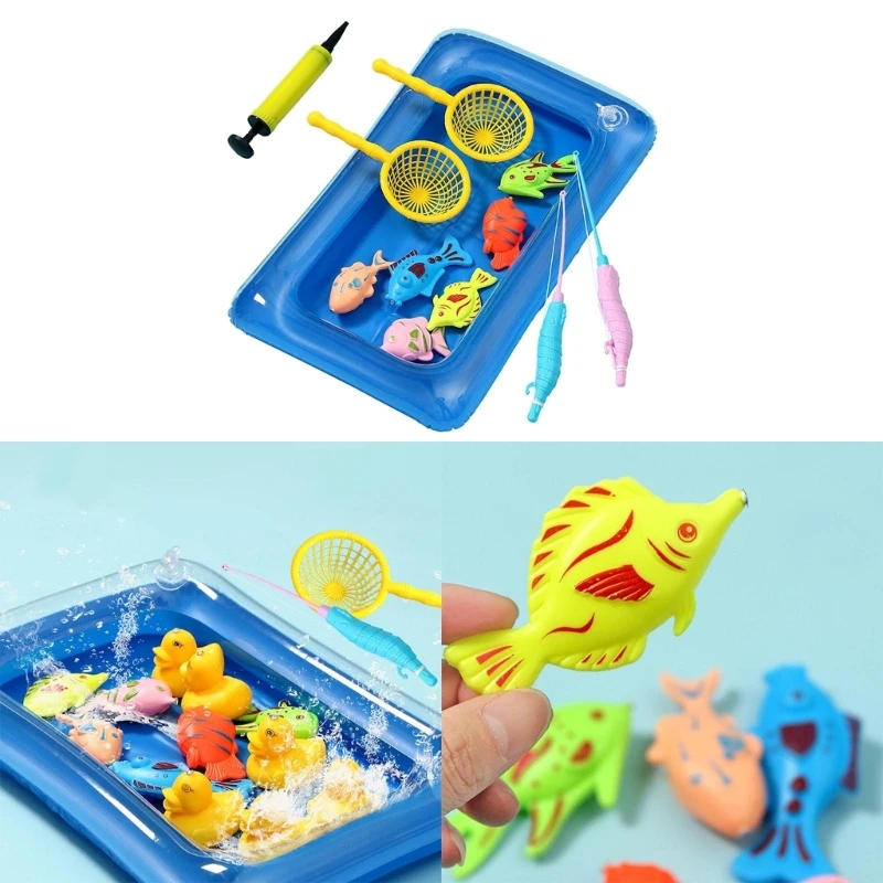 13pcs Set Magnetic Fishing Toy with Inflatable Pool for Kids Ages 3-5 Pool  Toy Floating Bath Toy Water Toy for Bathtub - AliExpress