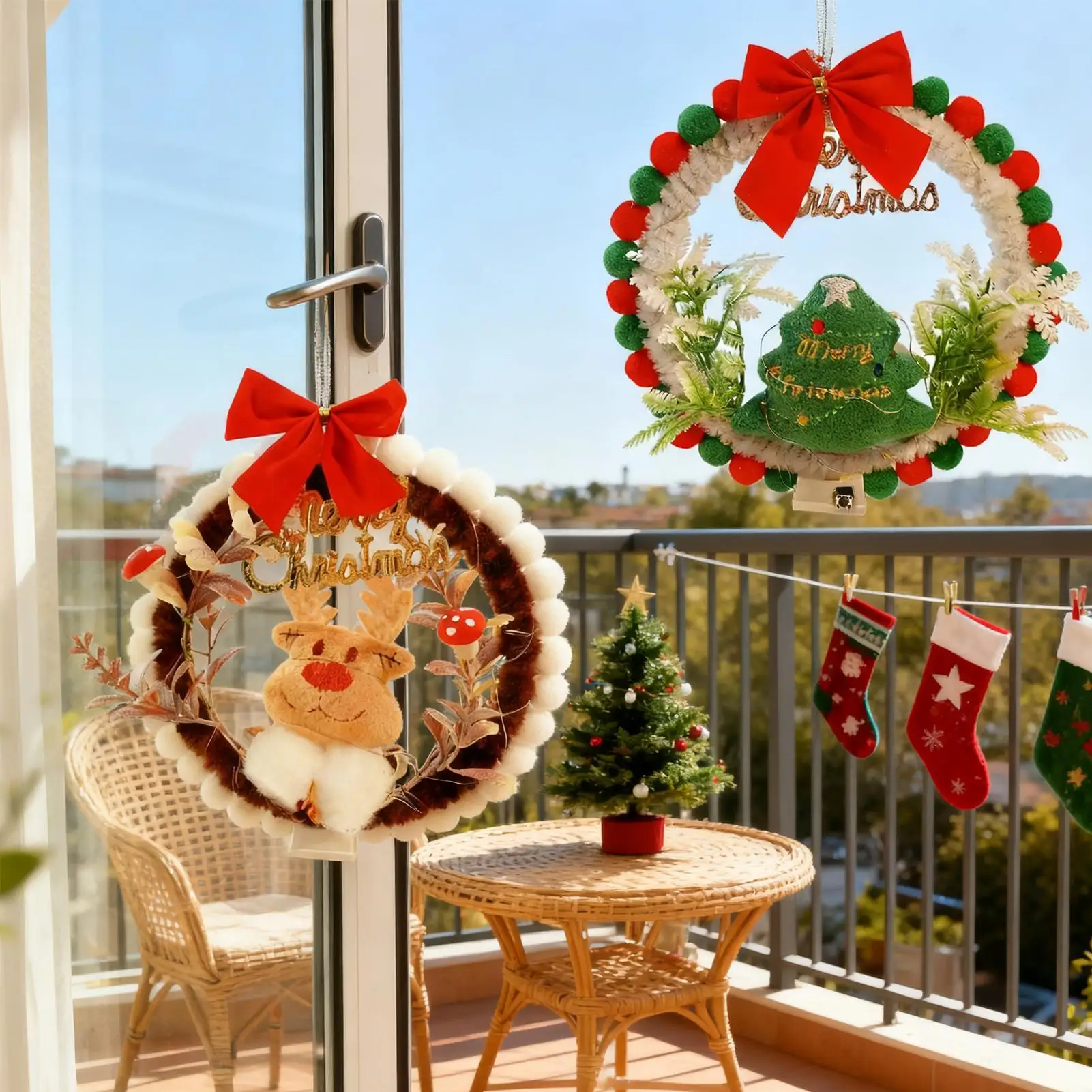 DIY Christmas Wreath Kit Handmade Crafting Set With LED Light Holiday Wreath Decorations For Art Teachers Family Activities