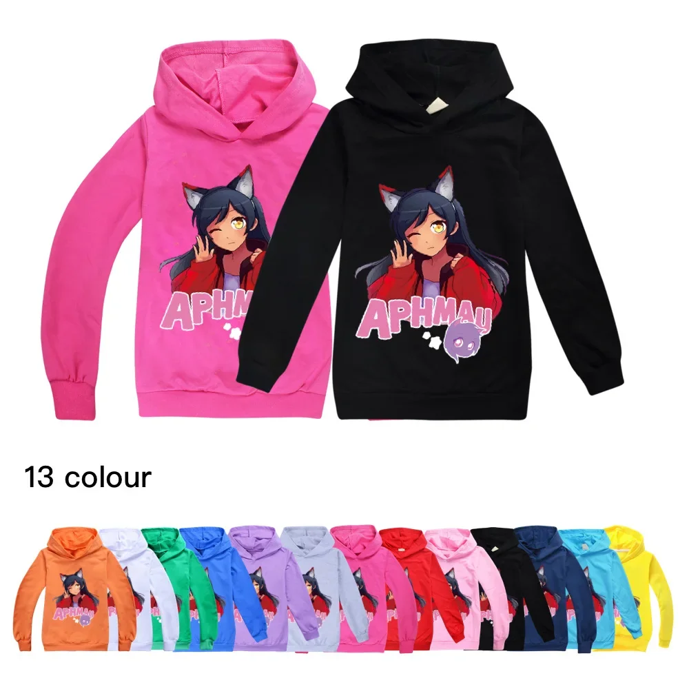 Мультяшные толстовки Aphmau Merch, детская одежда, Осенний пуловер для мальчиков, пальто для маленьких девочек, толстовки с длинным рукавом, Детская уличная одежда осенние хлопковые свитера sonics толстовки одежда для маленьких мальчиков и девочек детские мультяшные толстовки толстовки детская одежда