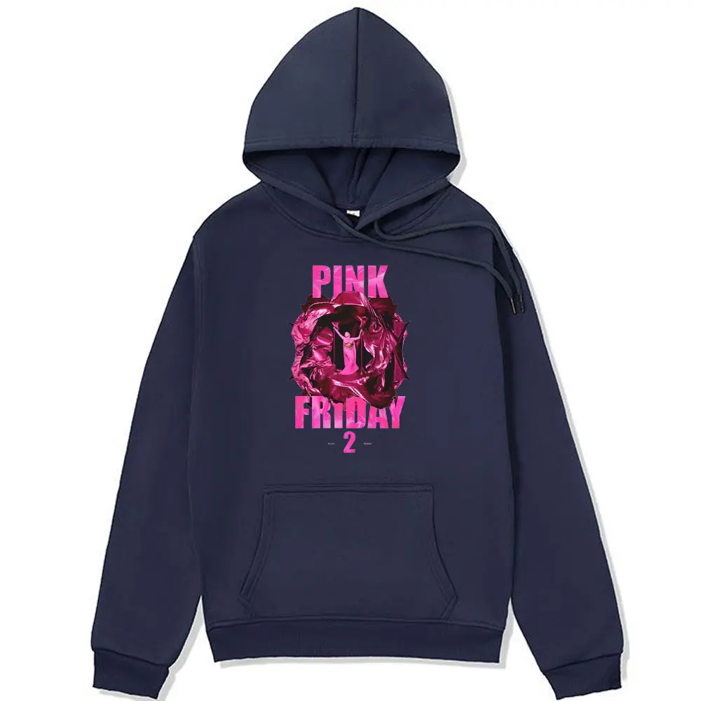 Rapper Nicki Minaj Pink Friday 2 Music Album Graphic Print Hoodies Male Fashion Oversized Hip Hop Sweatshirts Winter Pullover