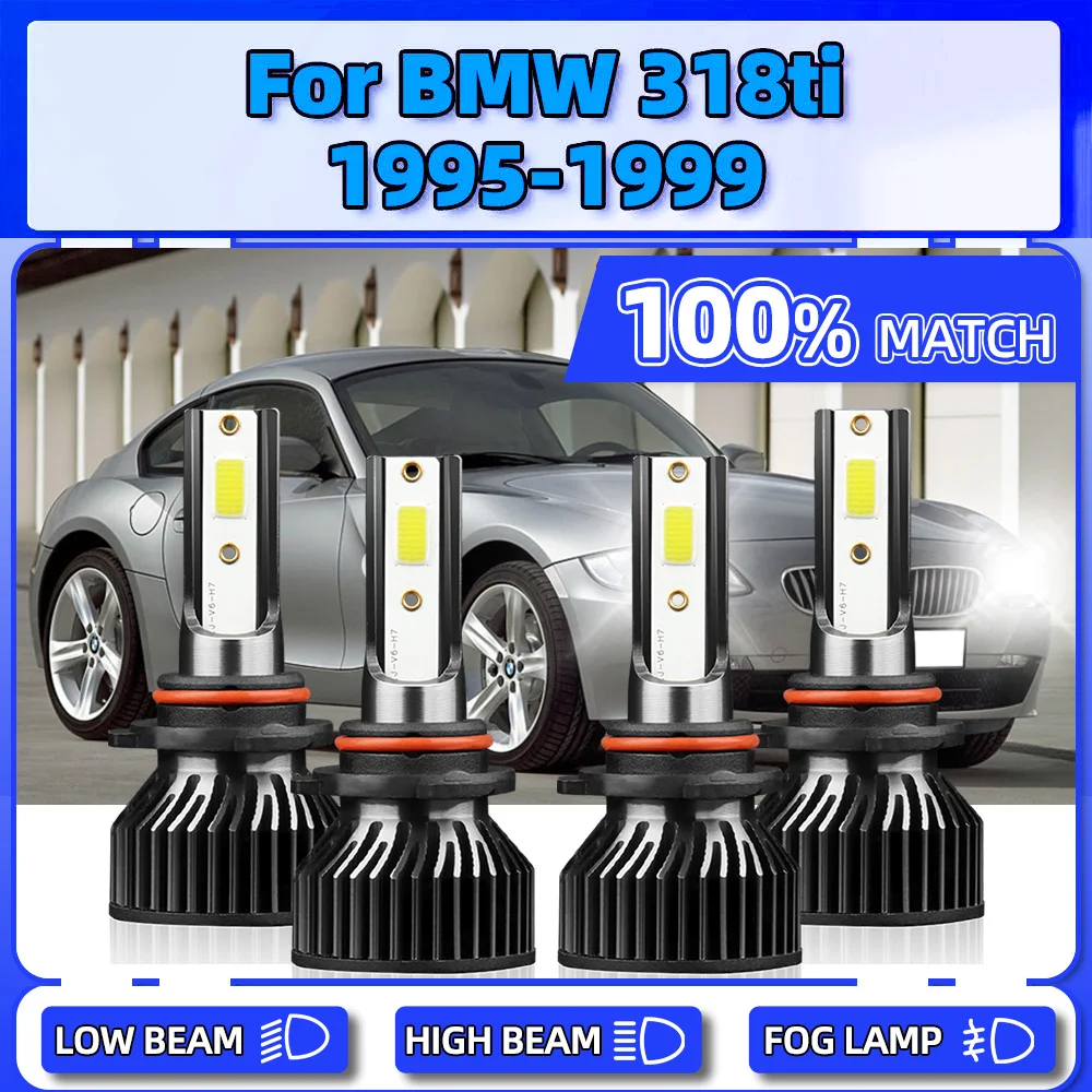 

40000LM LED Headlight Bulbs 240W Turbo Auto Headlamps 6000K White 12V Car Lights For BMW 318ti 1995 1996 1997 1998 1999
