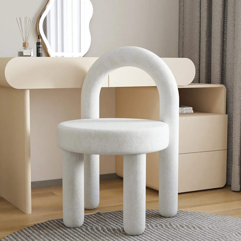 

Light Luxury Nordic Style Furniture Modern Minimalist Makeup Chair Wooden Stool Household Backrest Vanity Chair Home Seating