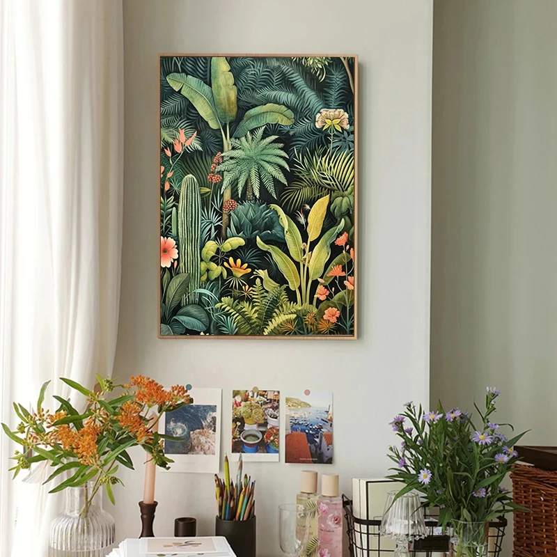 Tropical Jungle Wildlife Botanical Canvas Art Wall Decor