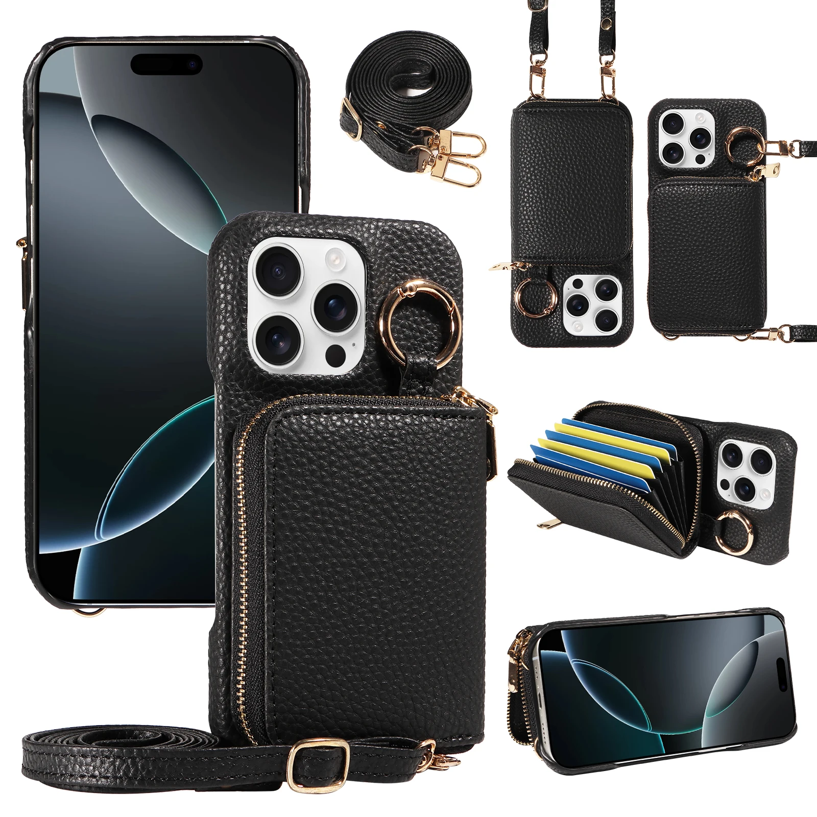 Premium PU Leather Phone Case with Multiple Card Slots, Anti-Drop Protection, and Wallet Functionality